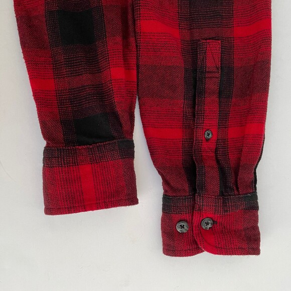 Woolrich Button Down Red Black Buffalo Plaid Augusta Flannel Shirt Cotton Sz S - Picture 6 of 11